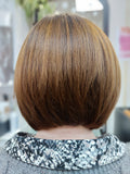 Tinted roots, cut and blow dry hair to shoulder